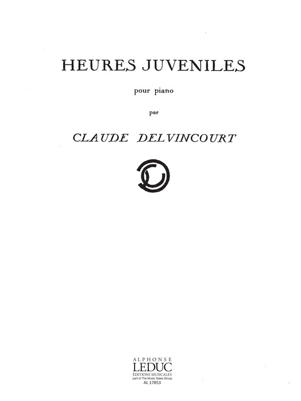 Claude Delvincourt: Heures Juveniles N012: Piano: Score
