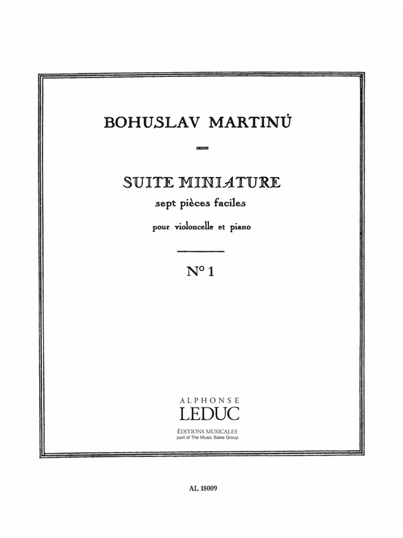 Bohuslav Martinu: Suite miniature H192  No.1: Cello: Instrumental Work