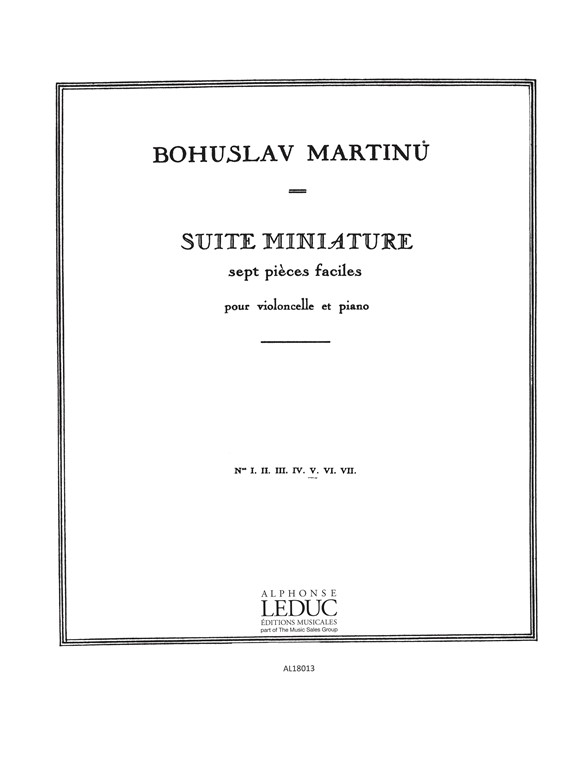 Bohuslav Martinu: Suite miniature H192 No.5: Cello: Score