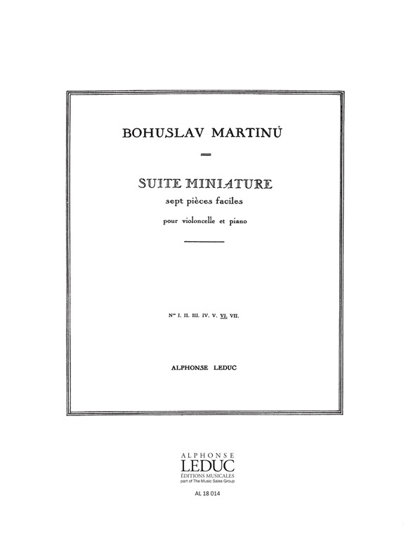 Bohuslav Martinu: Suite miniature H192  No.6: Cello: Score