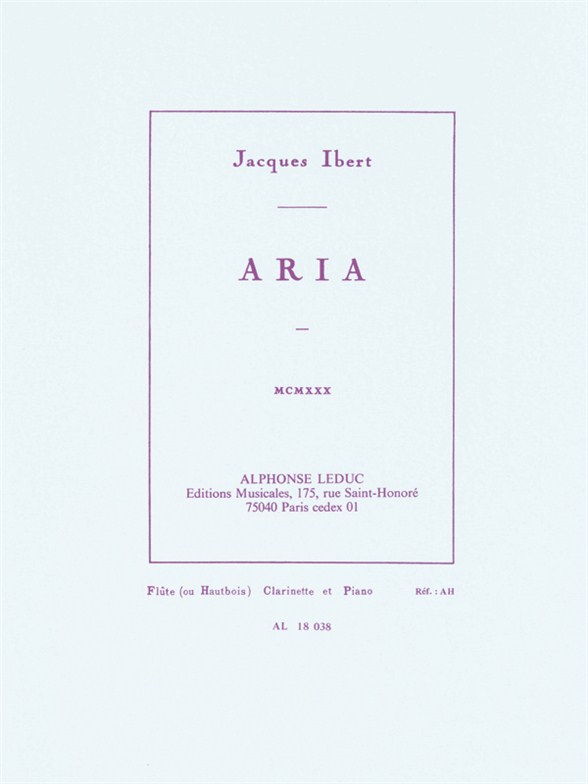 Jacques Ibert: Aria: Clarinet: Instrumental Work