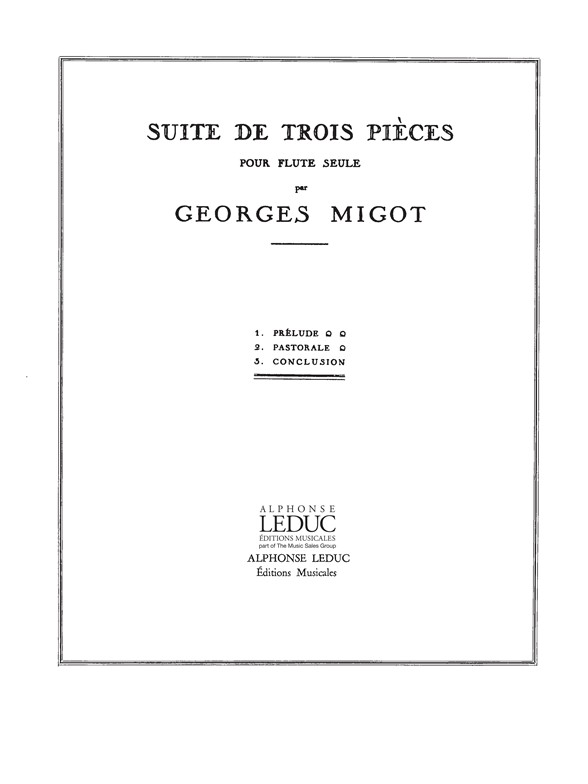 Migot: Suite de 3 Pices: Flute: Score