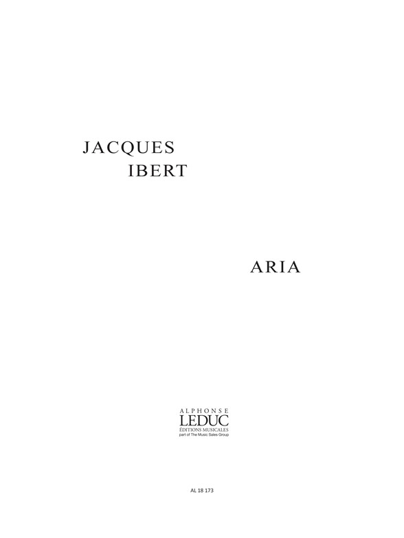 Jacques Ibert: Ibert Aria 2 Part Choral: Voice: Instrumental Work