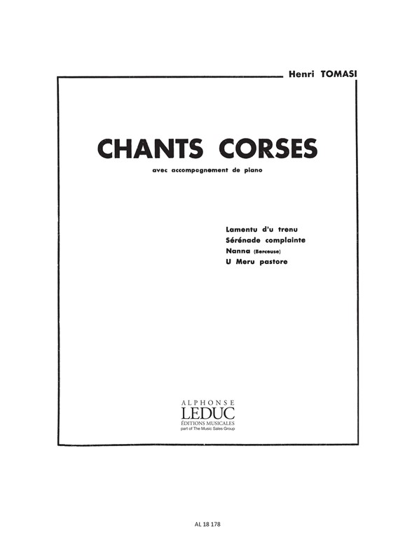 Henri Tomasi: Chants corses No.4: Medium Voice: Score
