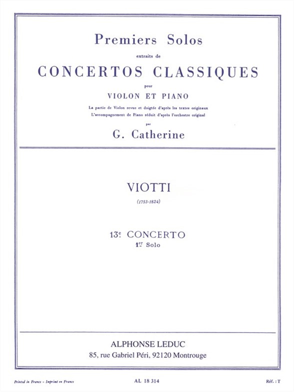 Giovanni Battista Viotti: Premiers Solos Concertos Classiques: Violin: