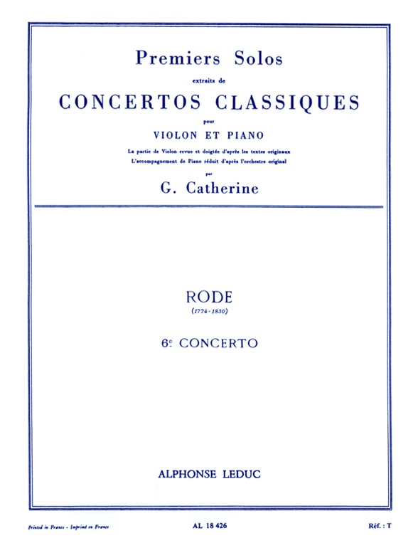 Pierre Rode: Premiers Solos Concertos Classiques: Violin: Instrumental Work