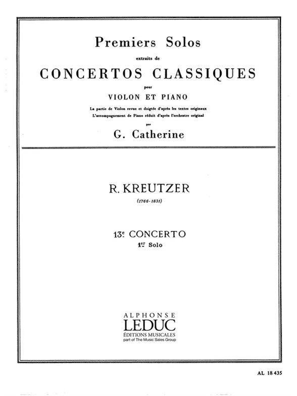 Kreutzer: Premiers Solos Concertos Classiques: Violin: Instrumental Work