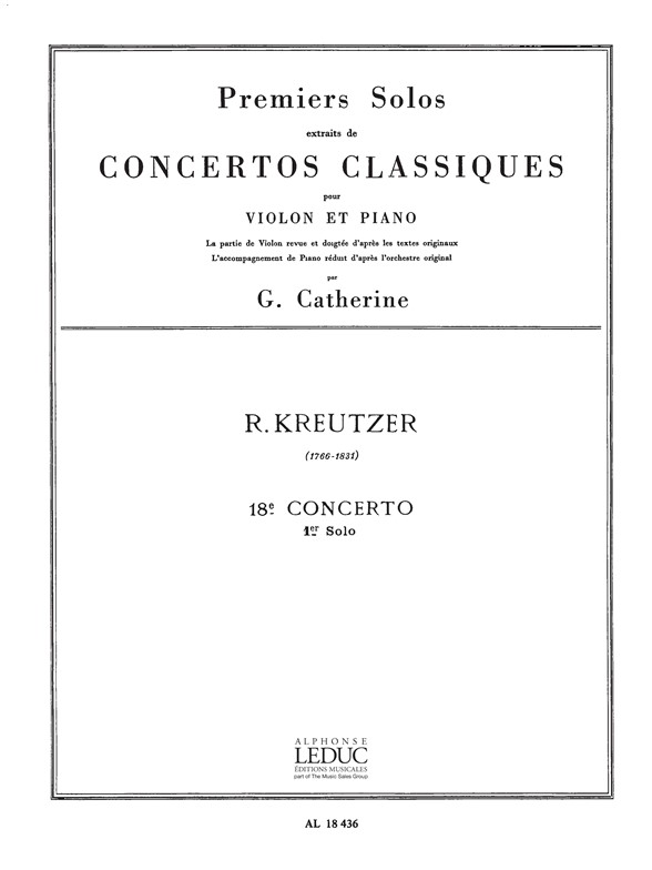 Kreutzer: Premiers Solos Concertos Classiques: Violin: Score
