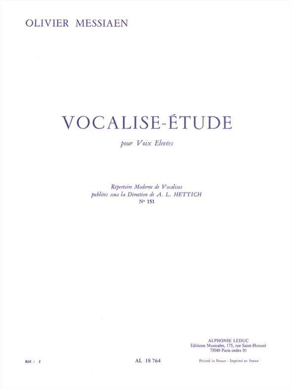 Olivier Messiaen: Vocalise Study  for high Voice: Voice: Vocal Work