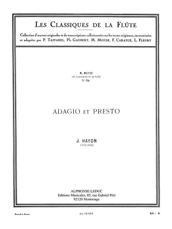 Franz Joseph Haydn: Adagio et Presto: Flute: Instrumental Work