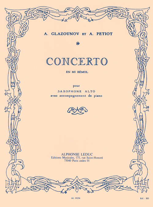 Alexander Glazunov A. Petiot: Concerto E-flat Opus 109: Alto Saxophone:
