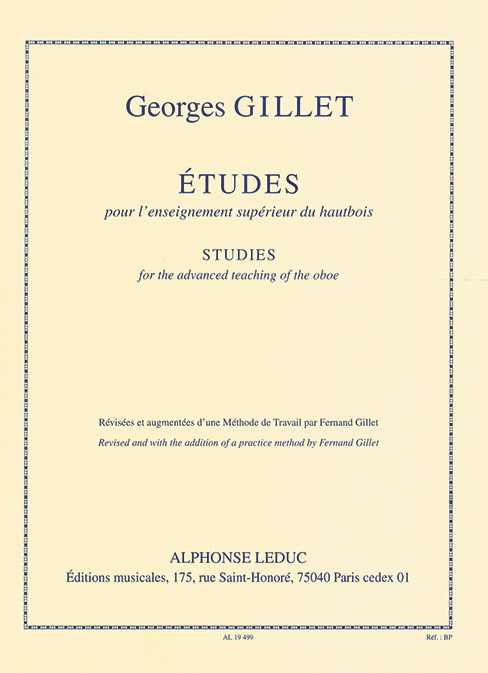 Georges Gillet: �tudes Pour L'Enseignement Sup�rieur Du Hautbois: Oboe: Study