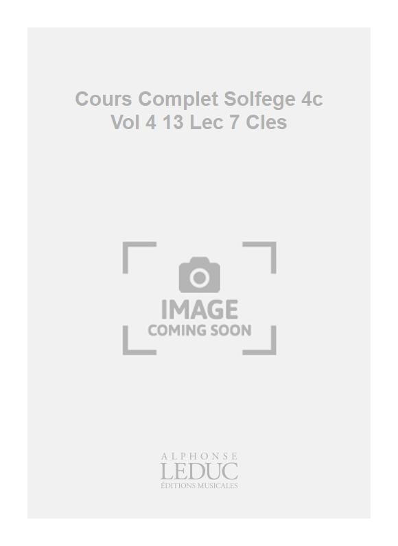 Becker: Cours Complet Solfege 4c Vol 4 13 Lec 7 Cles