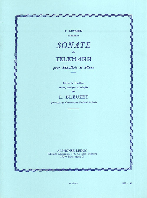 Georg Philipp Telemann: Sonata In A Minor: Oboe: Instrumental Work