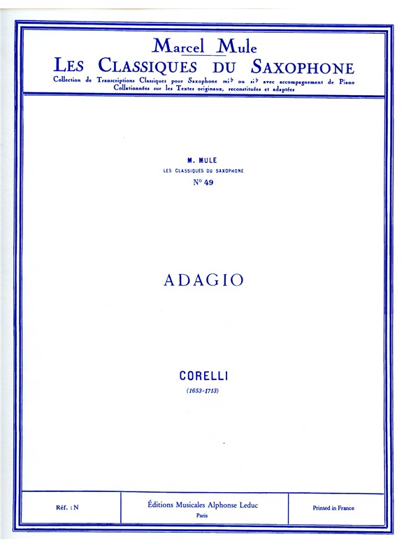 Arcangelo Corelli: Arcangelo Corelli: Adagio: Alto Saxophone: Instrumental Work