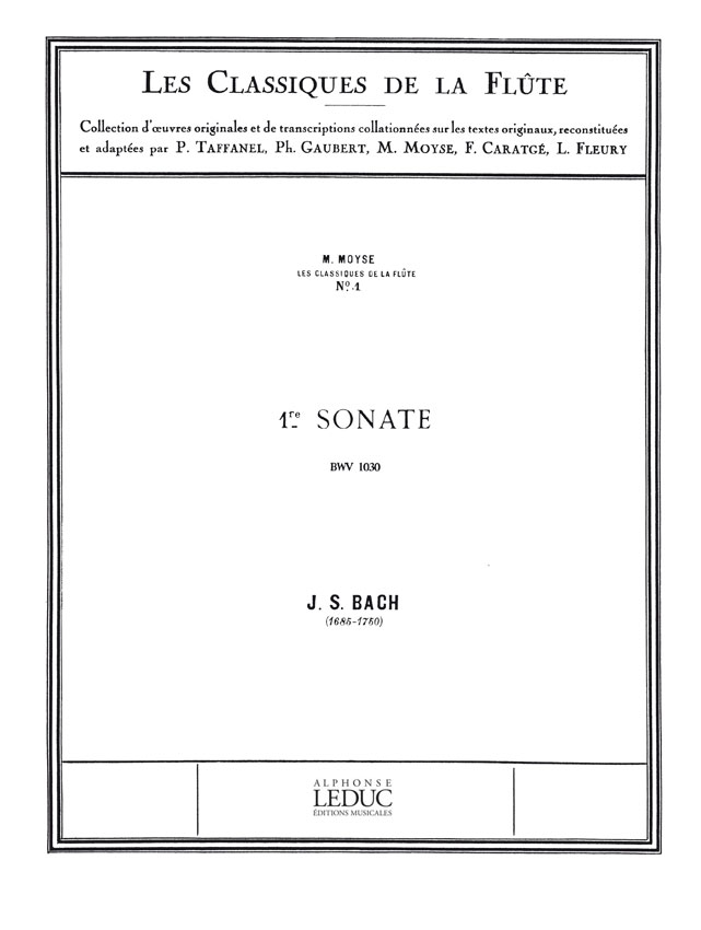 Johann Sebastian Bach: Sonata No.1  BWV1030 in B minor: Flute: Score