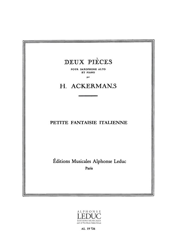 Hippolyte Ackermans: Petite Fantaisie Italienne: Saxophone: Instrumental Work