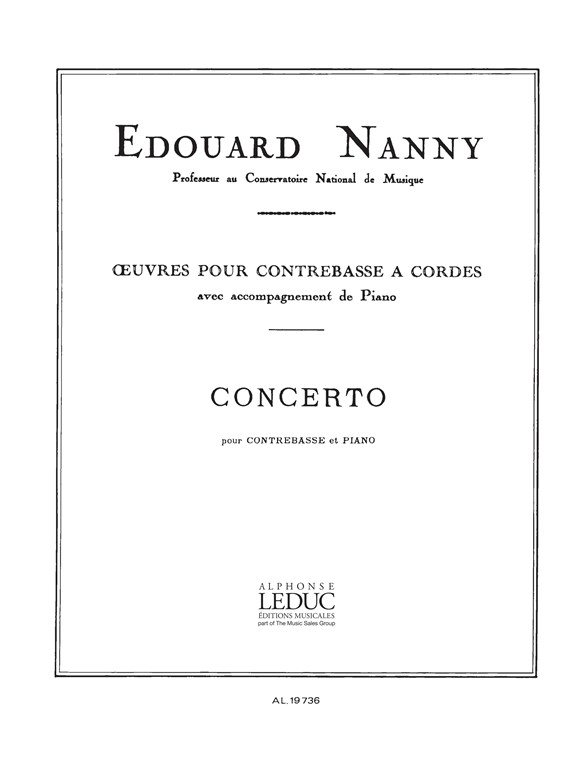 Nanny: Concerto: Double Bass: Score