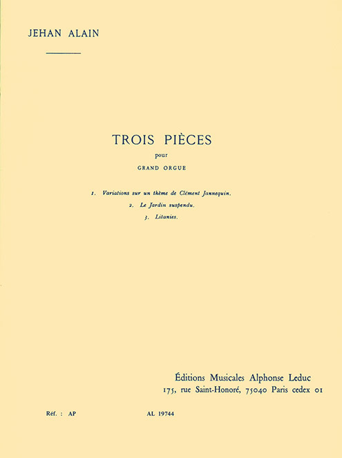 Alain: 3 Pieces: Organ: Instrumental Album