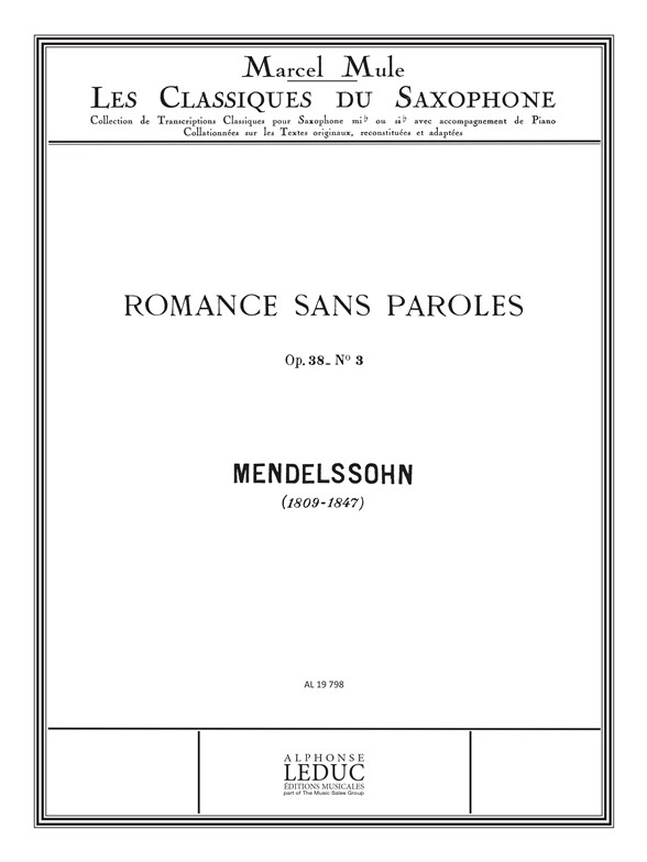 Felix Mendelssohn Bartholdy: Romance sans Paroles No.3 (Classiques No.60): Alto