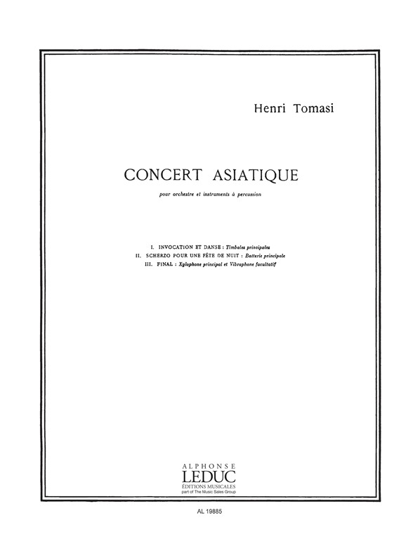 Henri Tomasi: Concert asiatique: Piano & Percussion: Score