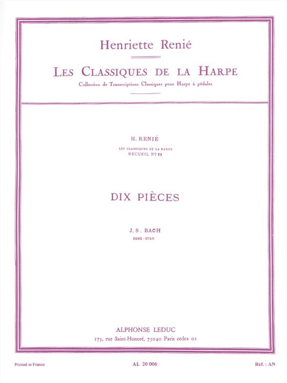 Johann Sebastian Bach: Dix Pièces: Harp: Instrumental Album