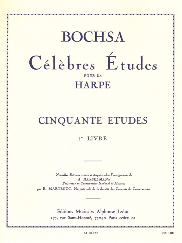 Robert Nicholas Charles Bochsa: Cinquante tudes Op. 34  Vol. 1: Harp: Study