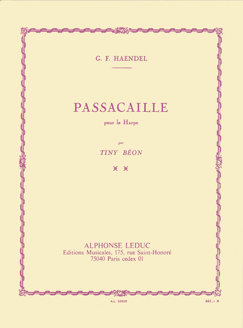 Georg Friedrich Händel: Passacaille/Passacaglia: Harp: Instrumental Work