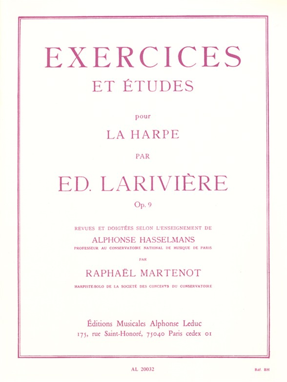 Lariviere: Exercices et Etudes Op. 9: Harp: Study