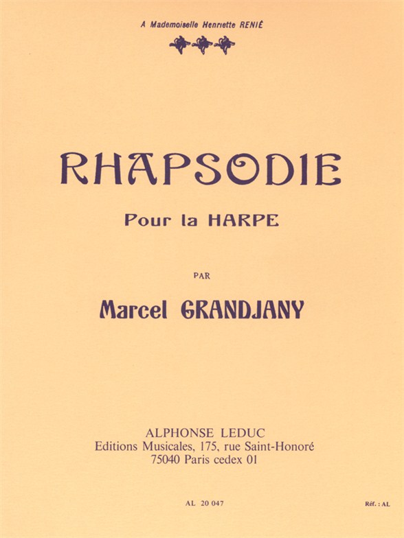 Marcel Grandjany: Rhapsodie: Harp: Instrumental Work