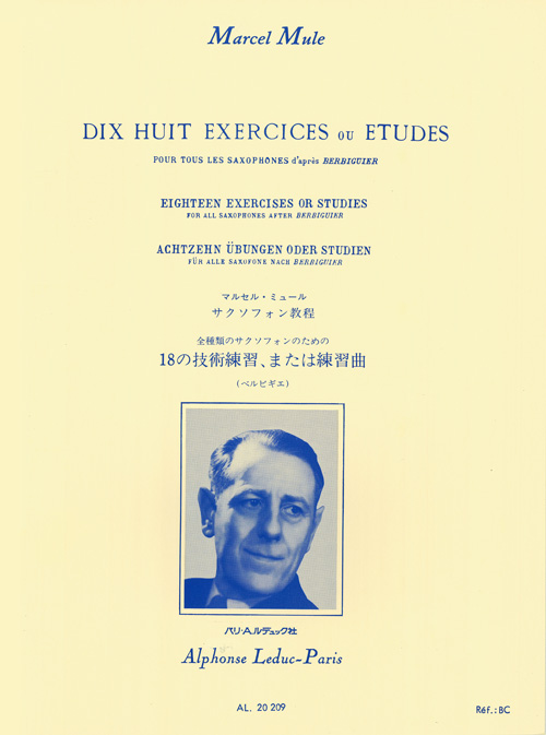 Marcel Mule: 18 exercices ou tudes d'aprs Berbiguier: Saxophone: Study
