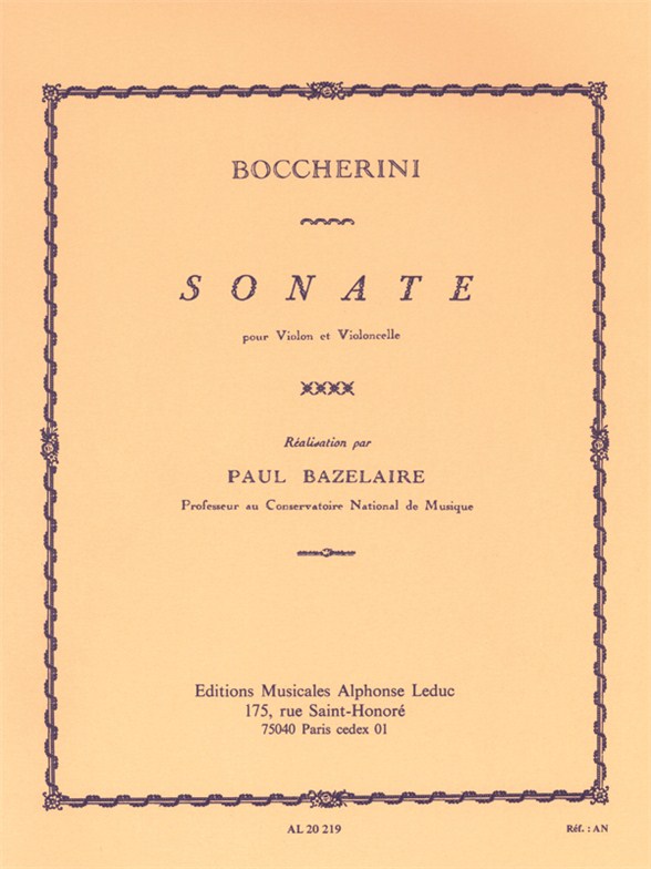 Luigi Boccherini: Sonata: Violin & Cello: Instrumental Work