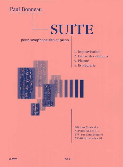 Paul Bonneau: Suite: Saxophone: Instrumental Work