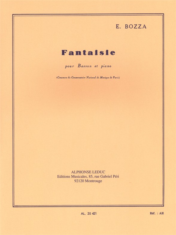 Eugène Bozza: Fantaisie For Bassoon And Piano: Bassoon: Instrumental Work