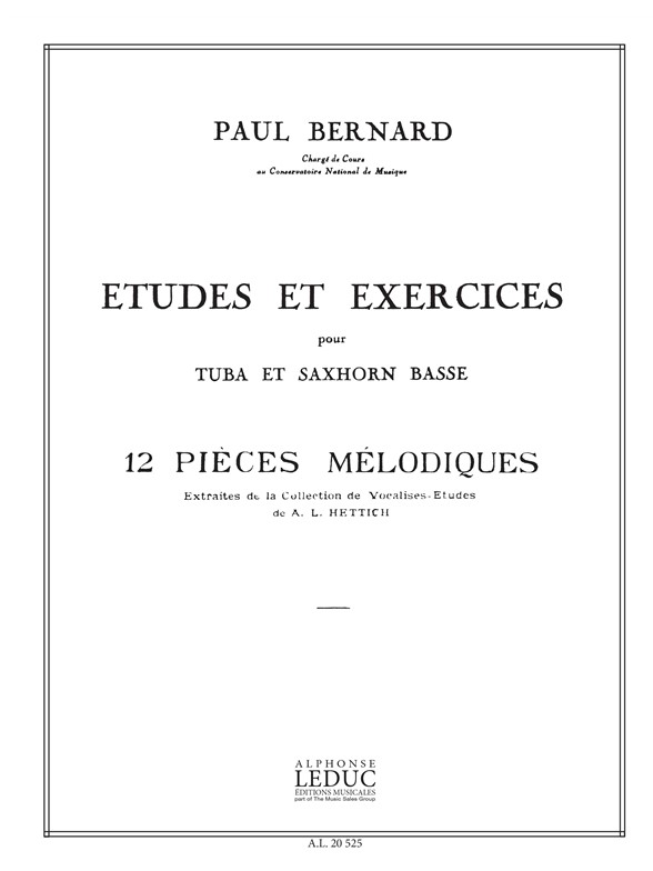 P. Bernard: 12 Pieces Melodiques: Tuba: Instrumental Work