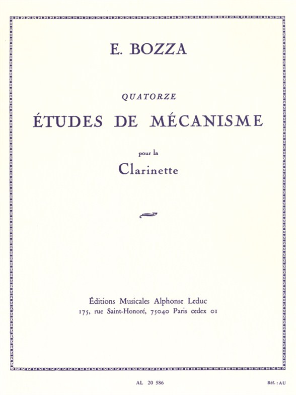 Eugne Bozza: 14 Etudes De Mcanisme: Clarinet: Study