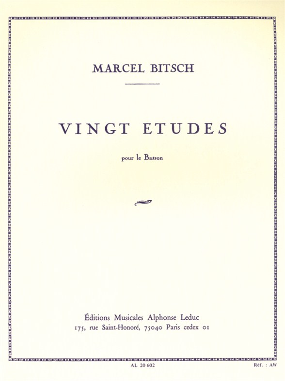 Marcel Bitsch: Twenty studies: Bassoon: Study