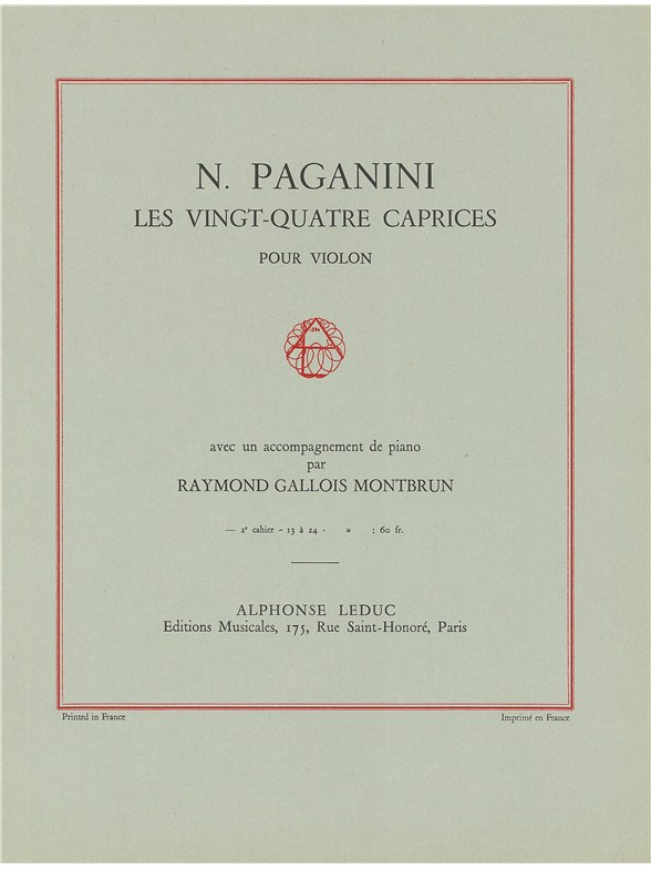 Niccol Paganini: 24 Caprices Op.1  Vol.2: Violin: Score