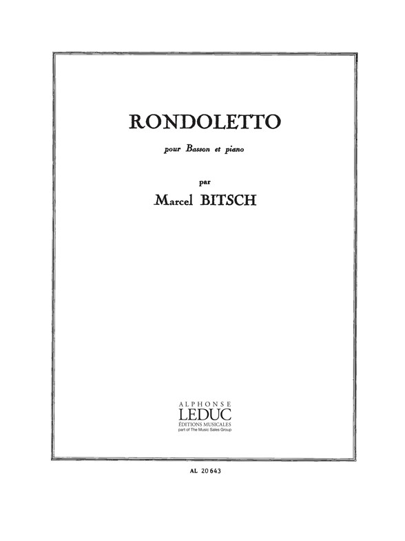 Marcel Bitsch: Rondoletto: Bassoon: Score