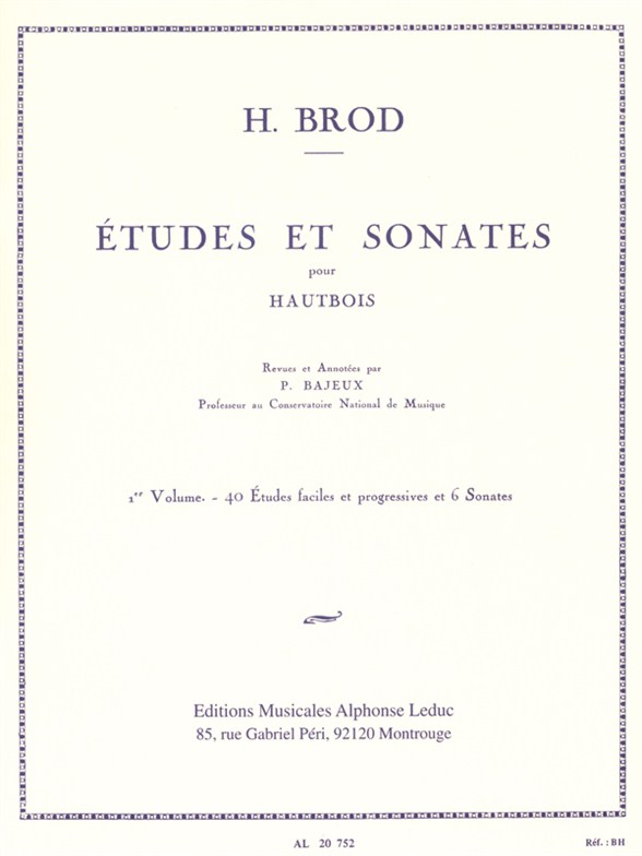 Brod: Etudes et Sonates Vol. 1: Oboe: Instrumental Album