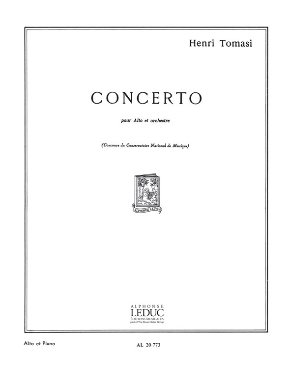 Henri Tomasi: Concerto: Viola: Score