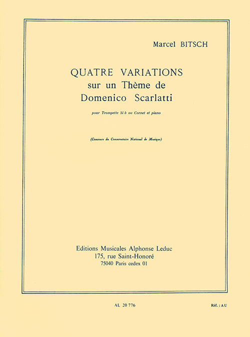 Marcel Bitsch: 4 Variations Sur Un Theme De D Scarlatti: Trumpet: Instrumental