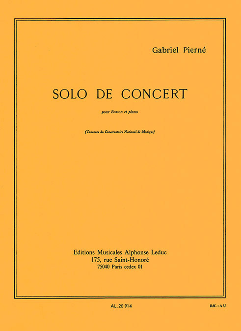 Pierne: Solo de concert pour basson et piano: Bassoon: Instrumental Work