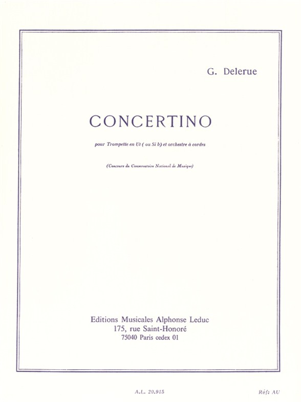 Delerue: Concertino For Trumpet And String Orchestra: Trumpet: Instrumental Work
