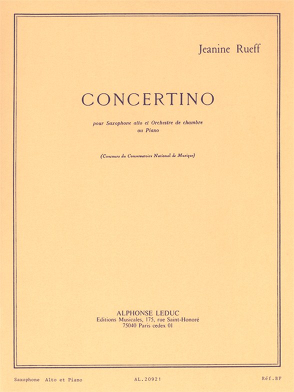 Jeanine Rueff: Concertino Op. 17: Saxophone: Instrumental Work