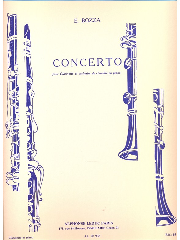 Eugène Bozza: Concerto For Clarinet And Chamber Orchestra: Clarinet: