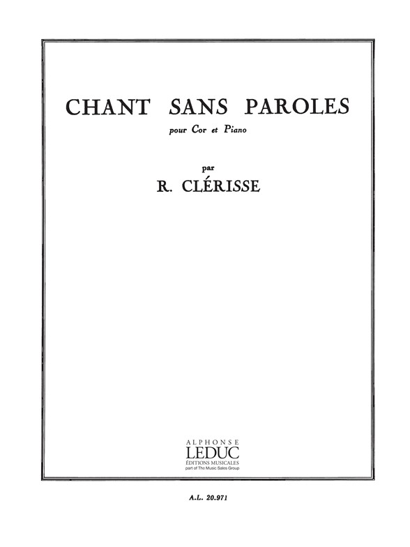 Robert Clerisse: Chant Sans Paroles: French Horn: Instrumental Work