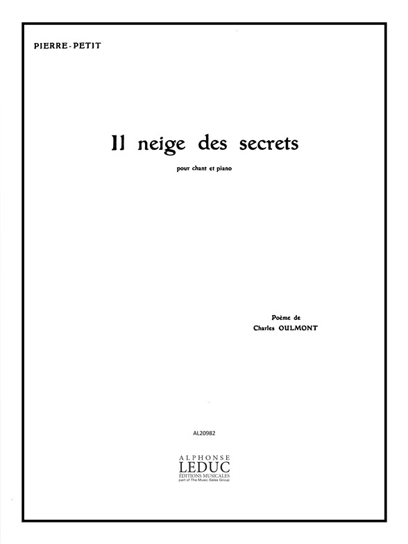 P. Petit: Il Neige Des Secrets: Voice: Score