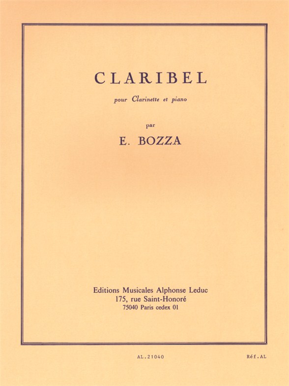 Eugène Bozza: Claribel: Clarinet: Instrumental Work