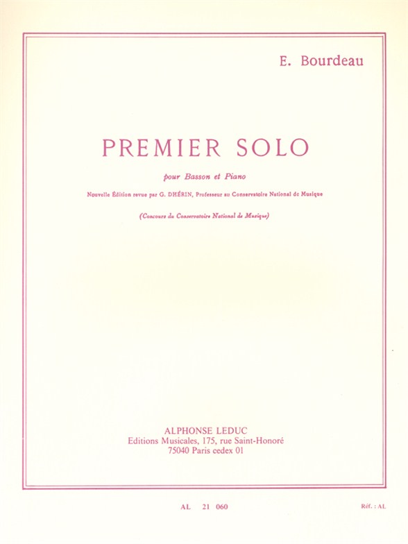 Bourdeau: Solo N01: Bassoon: Score